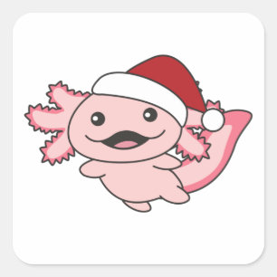 Sticker Carré Axolotl Joyeux Noël hiver Axolotl