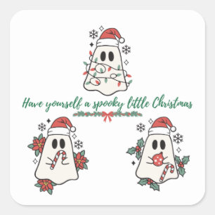 Sticker Carré Ayez un petit Noël Éffrayant