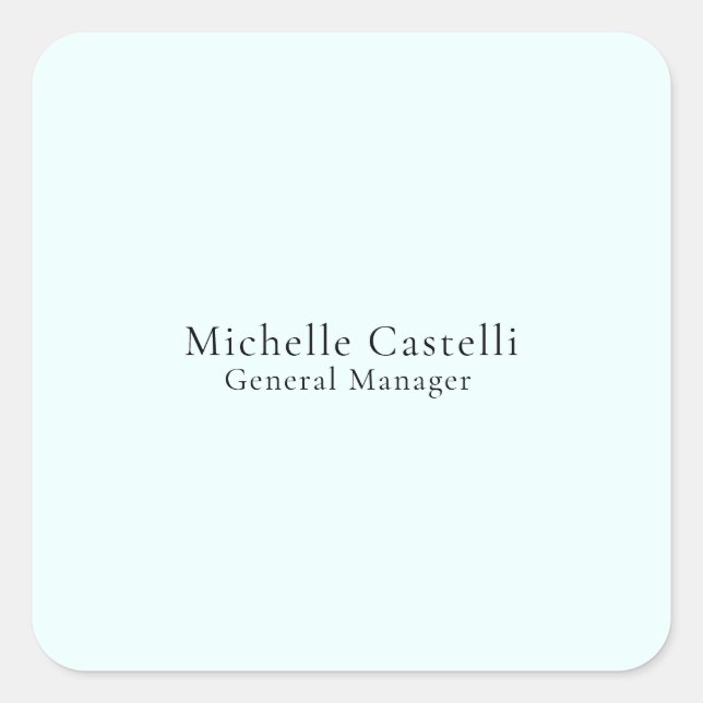 Sticker Carré Azure Blue Professional Unique Classical Simple (Devant)