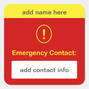Sticker Carré b9 - CUSTOMISEZ CE contact de secours de ~