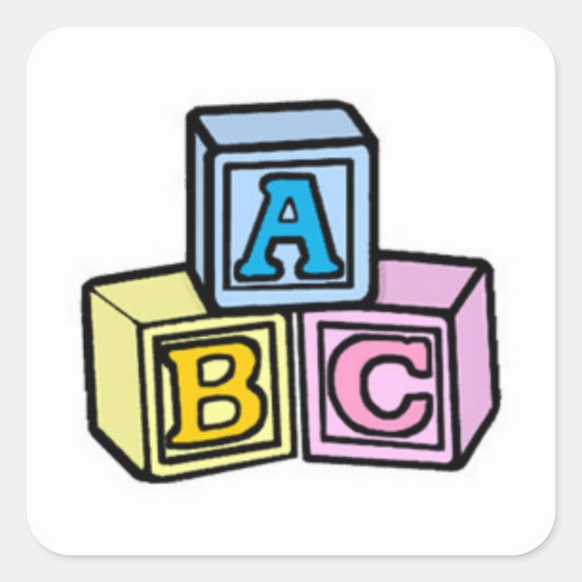 Sticker Carré Baby Blocks (Devant)