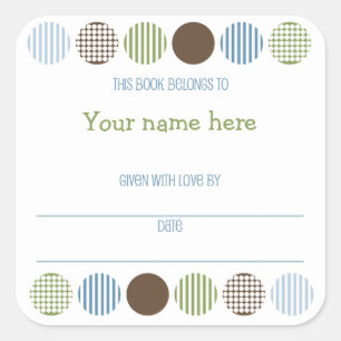 Sticker Carré Baby Boy Mod Polka Dot plaque d'immatriculation