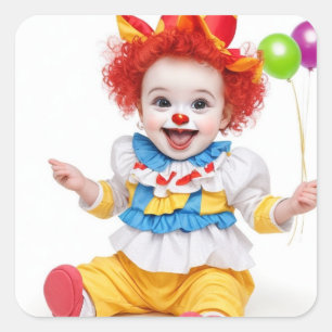 Sticker Carré Baby Clown