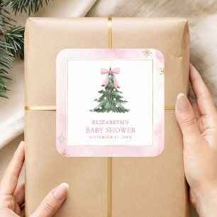 Sticker Carré Baby It's Cold Outside Arc-en-ciel Baby Shower