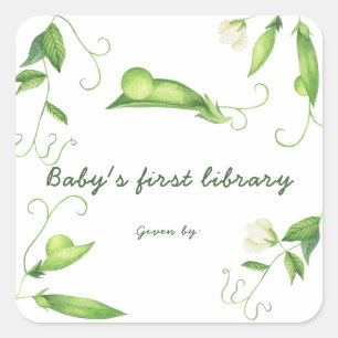 Sticker Carré Baby Little Pea - La première bibliothèque de bébé