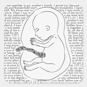 Sticker Carré Baby Outline avec Psaume 139:13-16