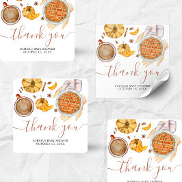 Sticker Carré Baby shower à tarte Little Cutie