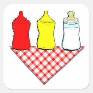 Sticker Carré Baby shower BBQ