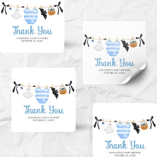 Sticker Carré Baby shower Blue Little Boo