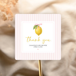 Sticker Carré Baby Shower Citron Ciao