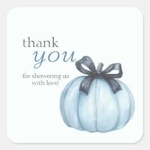 Sticker Carré Baby Shower Classique sur le Thème Citrouille