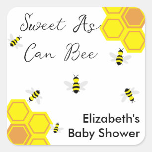 Sticker Carré Baby shower d'abeilles