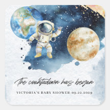 Baby shower de compte des planètes spatiales