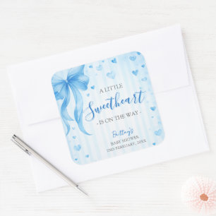 Sticker Carré Baby Shower de la Saint-Valentin Little Sweetheart