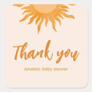 Sticker Carré Baby shower d'ensoleillement de Boho préférez que