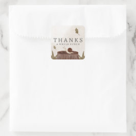 Sticker Carré Baby shower des animaux de bois Favoriser