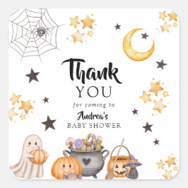 Sticker Carré Baby shower d'Halloween de Little Boo