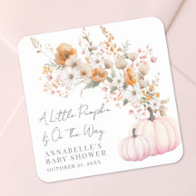 Baby Shower Fleur Sauvage Citrouille Rose