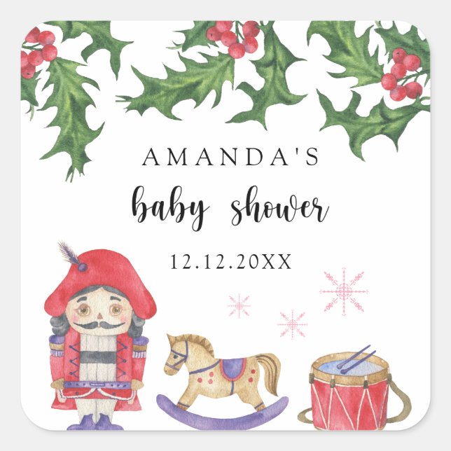 Sticker Carré Baby shower Nutcracker (Devant)
