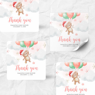 Sticker Carré Baby shower père Noël