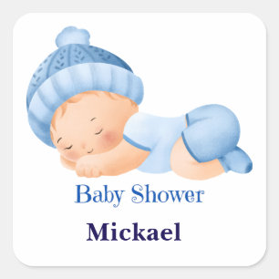 Sticker Carré Baby shower personnalisé