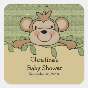 Sticker Carré Baby shower singe