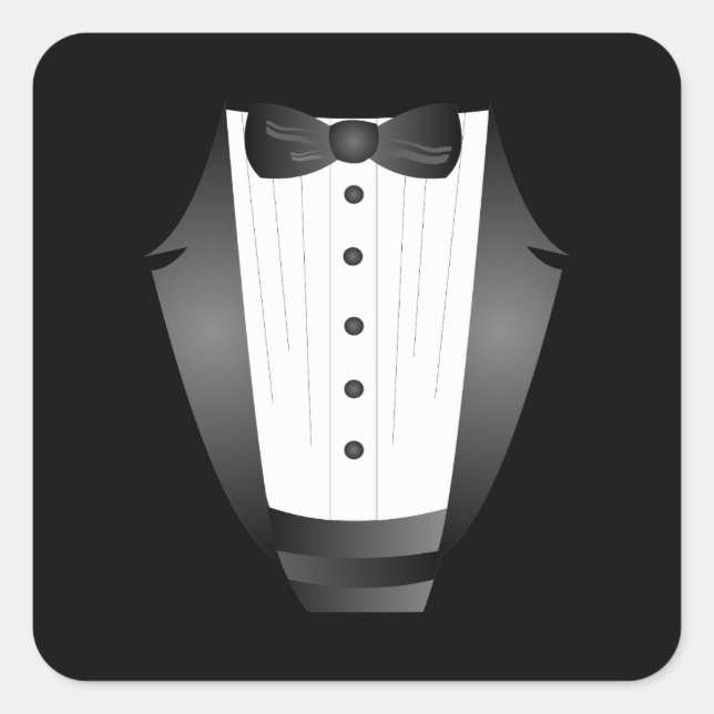 Sticker Carré Bachelor Party Groomsman Team Groom black tuxedo (Devant)