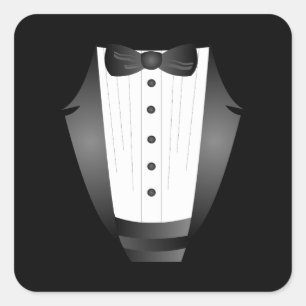 Sticker Carré Bachelor Party Groomsman Team Groom black tuxedo