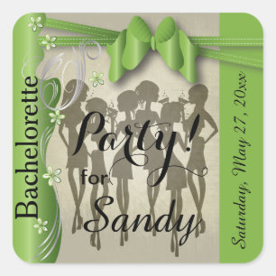 Sticker Carré Bachelorette ou Anniversaire Diva Girls - Peridot