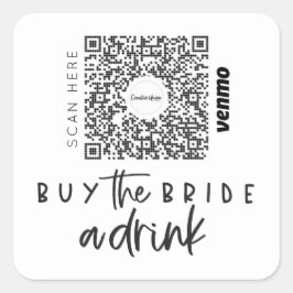 Sticker Carré Bachelorette Venmo Code QR Acheter La Mariée Un Ve