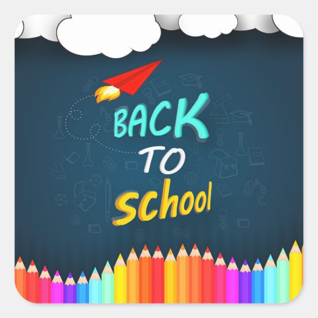 Sticker Carré Back to school (Devant)