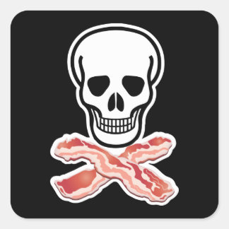 Sticker Carré Bacon ou mort !