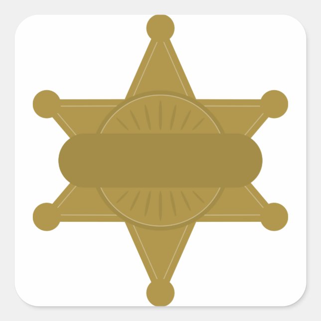 Sticker Carré Badge Sheriff (Devant)