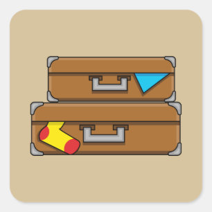 Sticker Carré Bagages de dessin