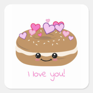 Sticker Carré Bagel Lover Bagel Buddies
