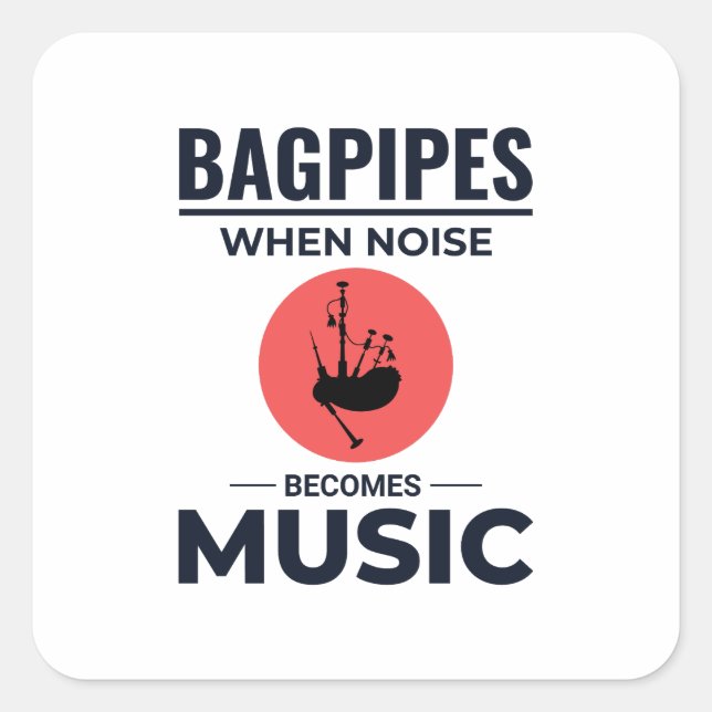 Sticker Carré Bagpipe Player Instrument Scotland Music (Devant)