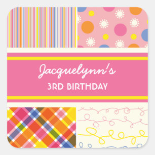 Sticker Carré baguette d'anniversaire Ffatifatifatifatifatit Ret