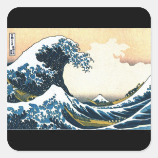 Sticker Carré Baguette d'art, Hokusai, La Grande Vague