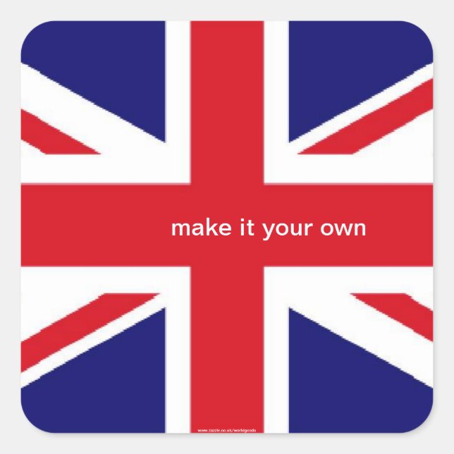 Sticker Carré Baguette de drapeau Union Jack britannique (Devant)