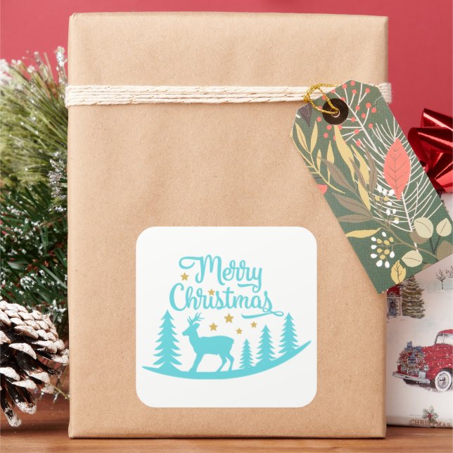 Sticker Carré Baguette de Noël (vacances)