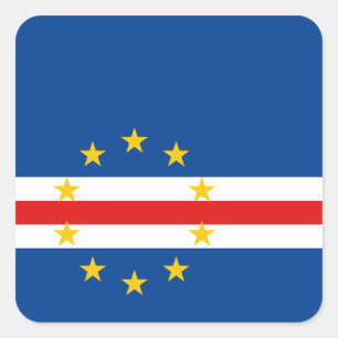Sticker Carré Baguette du drapeau du Cap-Vert