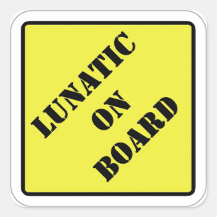 Sticker Carré Baguette lunatique à bord