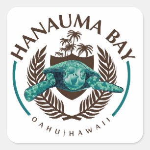 Sticker Carré Baie Hawaï de Hanauma