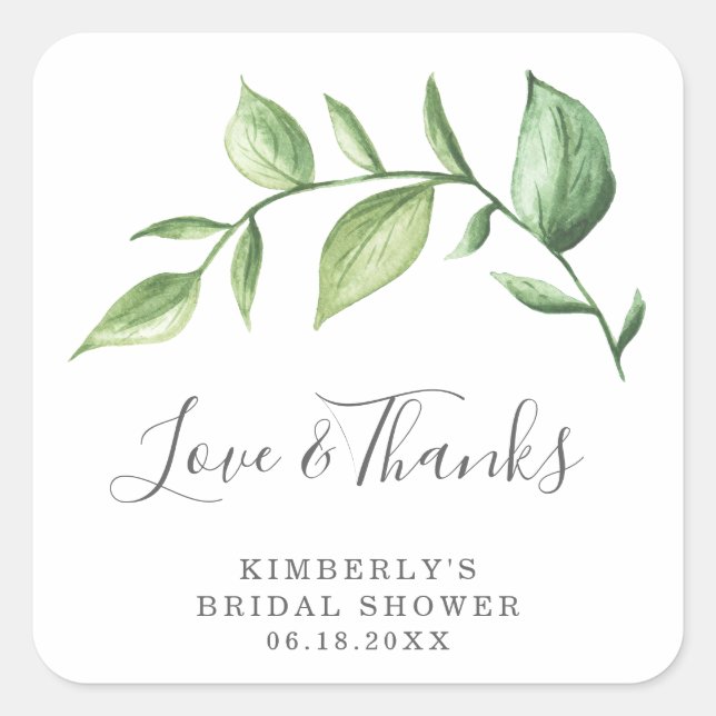 Sticker Carré Baigne de verdure rustique pour une fête prénuptia (Devant)