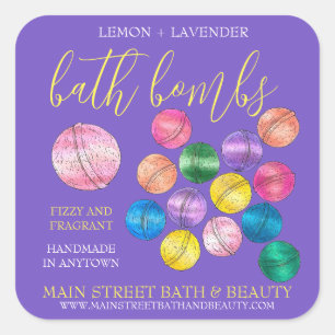 Sticker Carré Baignoire artisanale Beauté Business Douche Bombes
