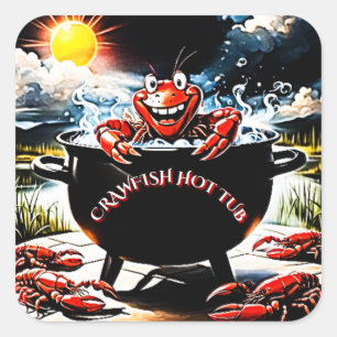 Sticker Carré Bain chaud à langouste