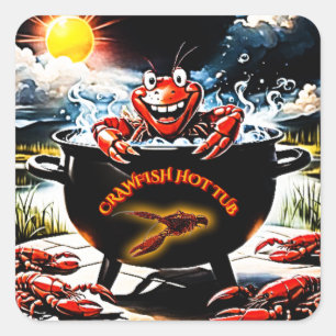 Sticker Carré Bain chaud à langouste
