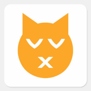 Sticker Carré Baiser avec les yeux fermés Emoji Chat