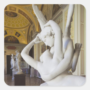 Sticker Carré Baiser de Cupidon et Psyché, par Antonio Canova