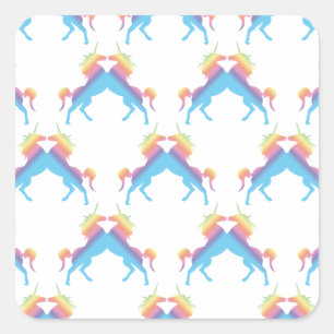 Sticker Carré Baiser les licornes